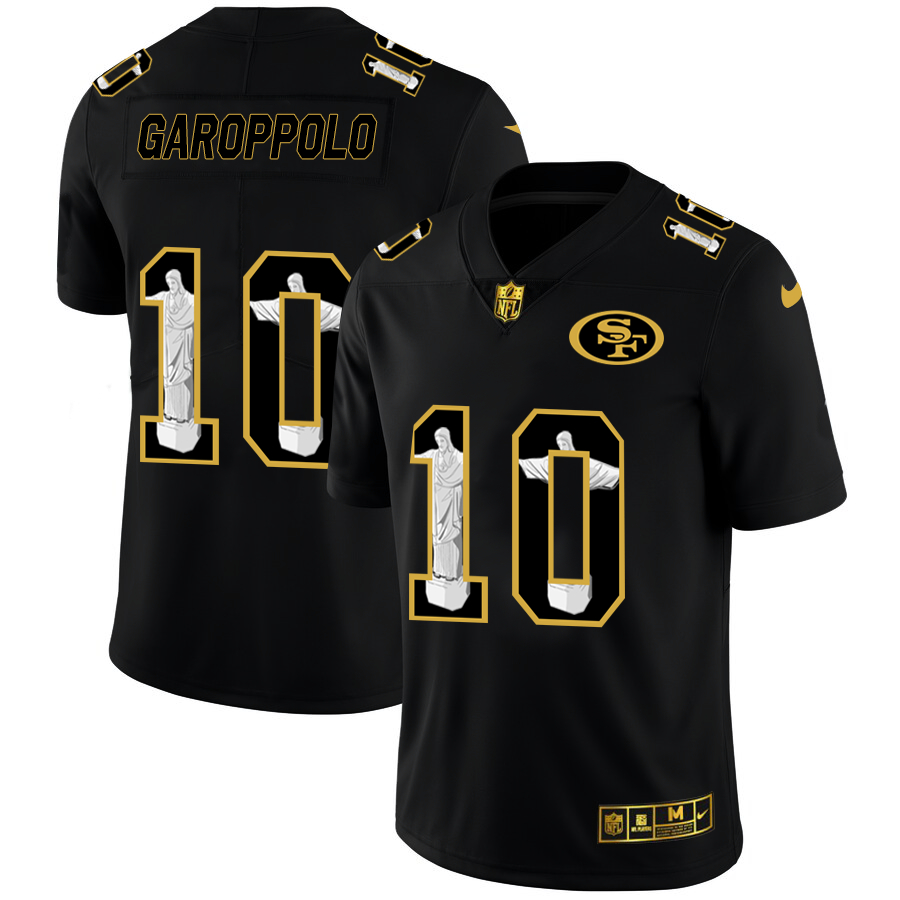 Nike 49ers 10 Jimmy Garoppolo Black Jesus Faith Edition Limited Jersey