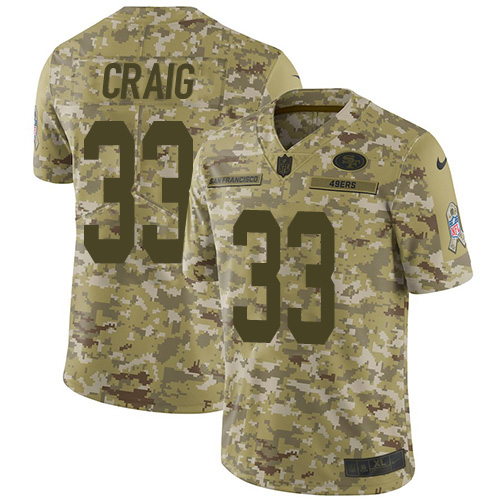 Nike 49ers #33 Roger Craig 2019 Salute To Service Limited Jersey