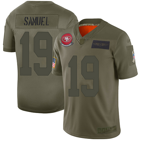 49ers #19 Deebo Samuel Camo Men's Stitched Football Limited www.usanfljerseys.net 2019 Salute To Service Jersey