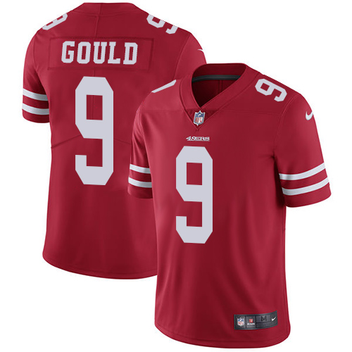 San Francisco 49ers #9 Robbie Gould Red Nike NFL Vapor Untouchable Jersey