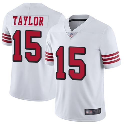 9ers #15 Trent Taylor White Rush Men's Stitched Football Vapor Untouchable Limited Jersey