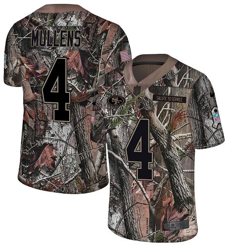 Nike 49ers #4 Nick Mullens Camo Men's Stitched NFL Limited Rush Realtree Jersey