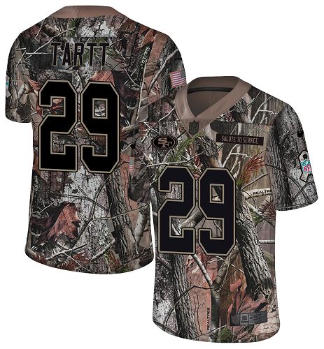 Nike 49ers #29 Jaquiski Tartt Camo Men's Stitched NFL Limited Rush Realtree Jersey