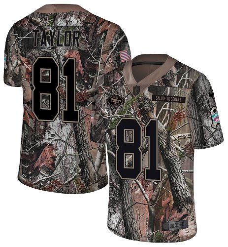 Nike 49ers #81 Trent Taylor Camo Men's Stitched NFL Limited Rush Realtree Jersey