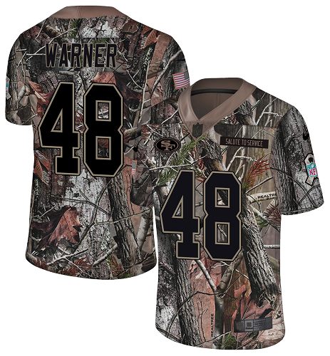 Nike 49ers #48 Fred Warner Camo Men's Stitched NFL Limited Rush Realtree Jersey