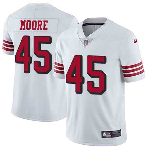 Nike 49ers 45 Tarvarius Moore White Color Rush Vapor Untouchable Limited Jersey