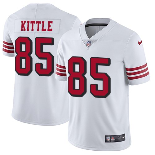 Nike 49ers 85 George Kittle White Color Rush Vapor Untouchable Limited Jersey