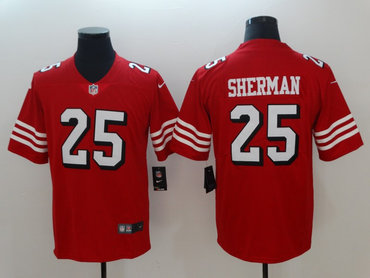 Nike 49ers 25 Richard Sherman Red 2018 Vapor Untouchable Limited Jersey