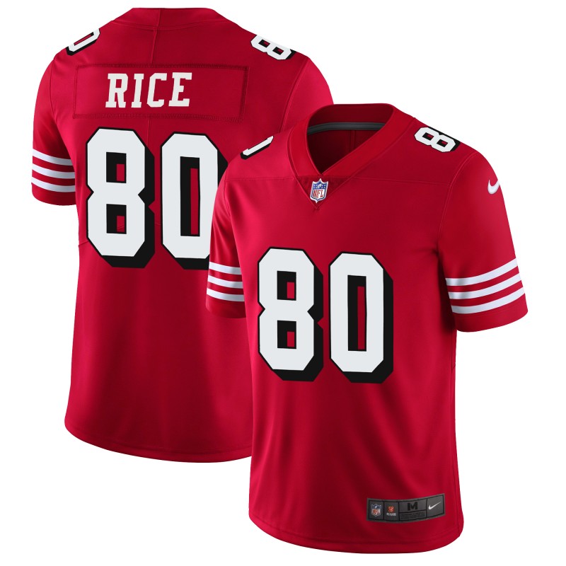 Nike 49ers #80 Jerry Rice Red Rush Men's Stitched NFL Vapor Untouchable Limited Jersey