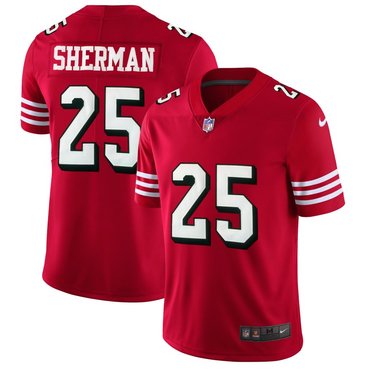 Nike 49ers #25 Richard Sherman Red Rush Stitched NFL Vapor Untouchable Limited Jersey