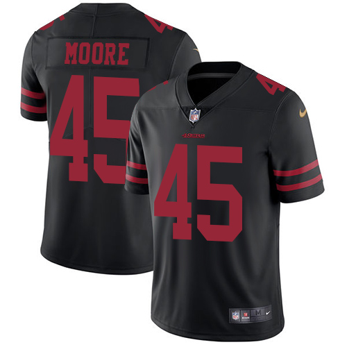 Nike 49ers #45 Tarvarius Moore Black Alternate Men's Stitched NFL Vapor Untouchable Limited Jersey