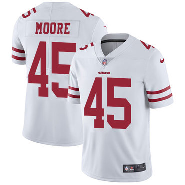 Nike 49ers #45 Tarvarius Moore White Men's Stitched NFL Vapor Untouchable Limited Jersey