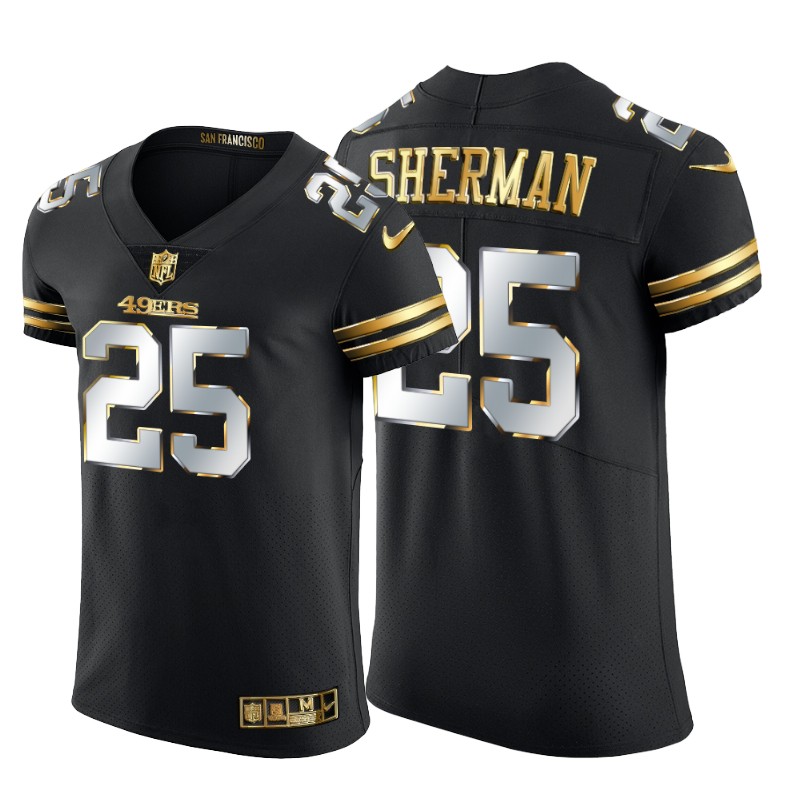 San Francisco 49ers #25 Richard Sherman Men's Nike Black Edition Vapor Untouchable Elite NFL Jersey