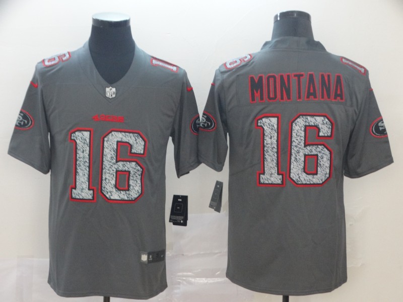 49ers 16 Joe Montana Gray Camo Vapor Untouchable Limited Jersey