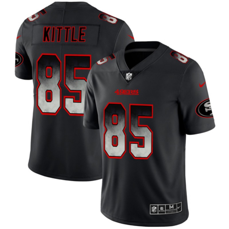 49ers 85 George Kittle Black Arch Smoke Vapor Untouchable Limited Jersey