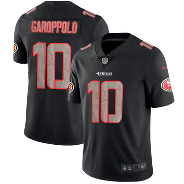 Nike 49ers 10 Jimmy Garoppolo Black Vapor Impact Limited Jersey