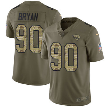 Nike Jaguars #90 Taven Bryan Olive Camo Men's Stitched NFL Limited 2017 Salute To Service Jersey