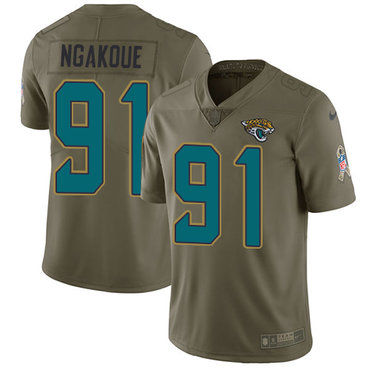 Nike Jaguars #91 Yannick Ngakoue Olive Men's Stitched NFL Limited 2017 Salute To Service Jersey