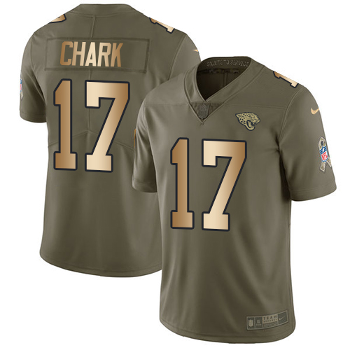 Nike Jaguars #17 DJ Chark Olive Gold Men's Stitched NFL Limited 2017 Salute To Service Jersey