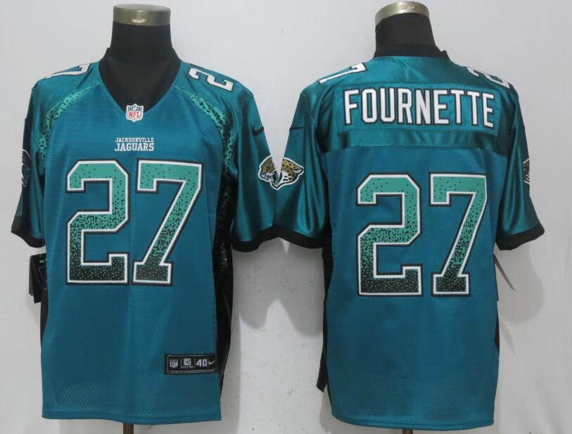 Nike Jacksonville Jaguars #27 Fournette Drift Fashion Green Elite Jersey