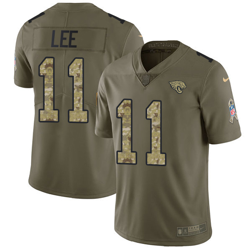 Nike Jaguars #11 Marqise Lee Olive Camo Men's Stitched NFL Limited 2017 Salute To Service Jersey