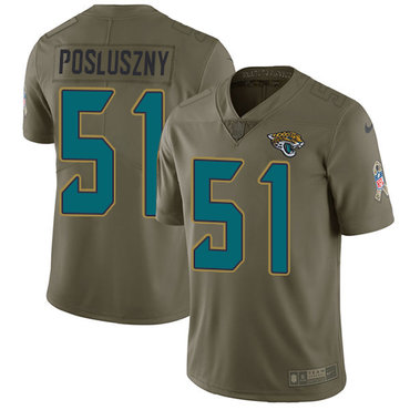 Nike Jaguars #51 Paul Posluszny Olive Men's Stitched NFL Limited 2017 Salute to Service Jersey