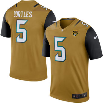 Men's Jacksonville Jaguars #5 Blake Bortles Nike Gold Color Rush Legend Jersey