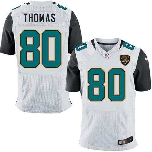 Nike Jaguars #80 Julius Thomas White Men's Stitched NFL Elite Jersey