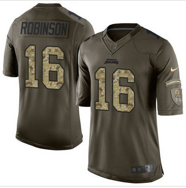 Nike Jacksonville Jaguars #16 Denard Robinson Green Men's Stitched NFL Limited Salute to Service Jersey