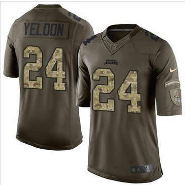 Nike Jacksonville Jaguars #24 T.J. Yeldon Green Men's Stitched NFL Limited Salute to Service Jersey