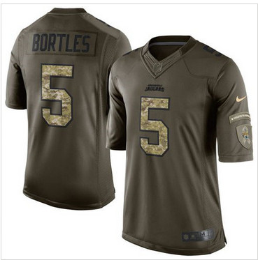 Nike Jacksonville Jaguars #5 Blake Bortles Green Men's Stitched NFL Limited Salute to Service Jersey