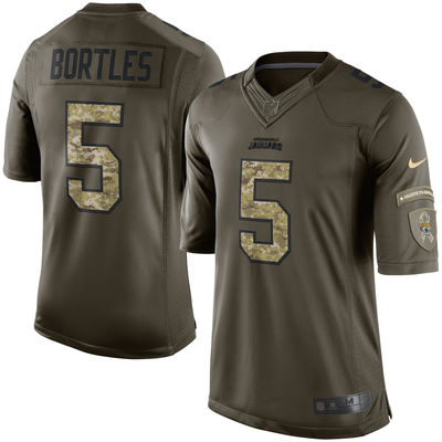 Men's Jacksonville Jaguars 5 Blake Bortles Nike Green Salute To Service Limited Jersey