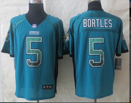 NEW Jacksonville Jaguars #5 Blake Bortles Teal Green Team Color NFL Elite Drift Fashion Jersey