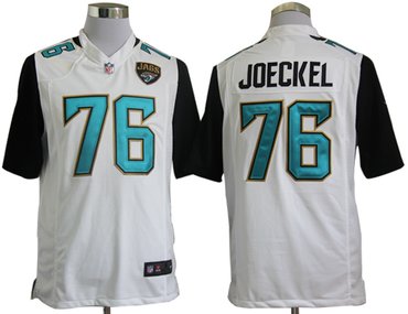 2013 NFL NEW Jacksonville Jaguars 76 Luke Joeckel White Jerseys(Game)