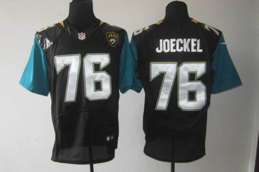 2013 NFL NEW Jacksonville Jaguars 76 Luke Joeckel Black Jerseys(Elite)