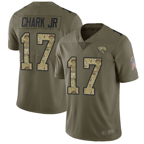 Jaguars #17 DJ Chark Jr Olive Camo Men's Stitched Football Limited www.usanfljerseys.net 2017 Salute To Service Jersey