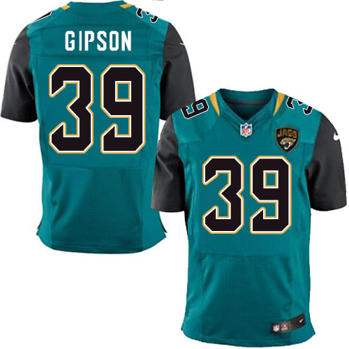 Nike Jaguars #39 Tashaun Gipson Teal Green Team Color Men's Stitched NFL Elite Jersey