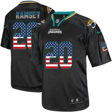 Nike Jaguars 20 Jalen Ramsey Black USA Flag Fashion Elite Jersey