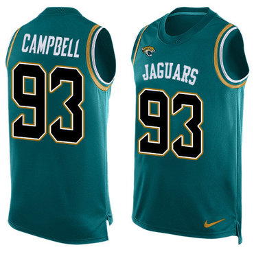 Nike Jaguars #93 Calais Campbell Teal Green Team Color Men's Stitched NFL Limited Tank Top Jersey