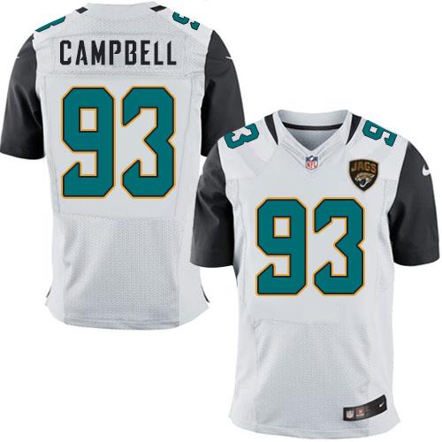 Nike Jaguars #93 Calais Campbell White Men's Stitched NFL Elite Jersey