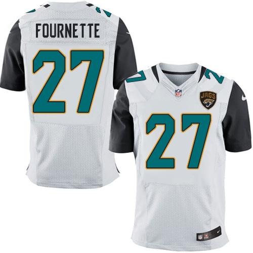 Nike Jaguars #27 Leonard Fournette White Men's Stitched NFL Elite Jersey