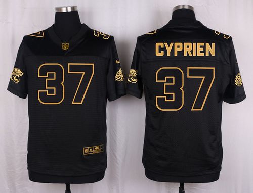 Nike Jaguars #37 John Cyprien Black Men's Stitched NFL Elite Pro Line Gold Collection Jersey