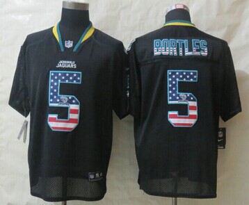 New Jacksonville Jaguars #5 Blake Bortles USA Flag Fashion Black Elite Jerseys