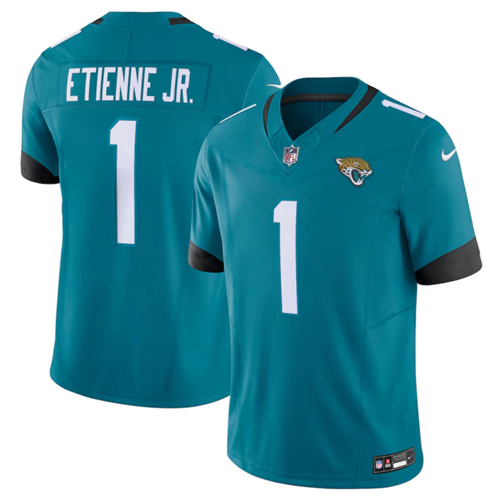 Men's Jacksonville Jaguars #1 Travis Etienne Jr. Teal Vapor Untouchable Limited Stitched Jersey