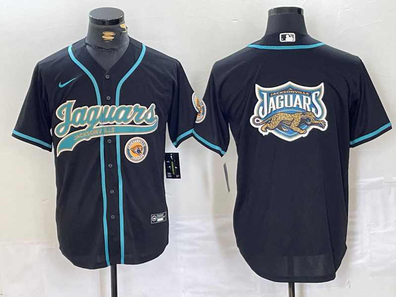 Men's Jacksonville Jaguars Black With Patch Cool Base Stitched Baseball Jersey