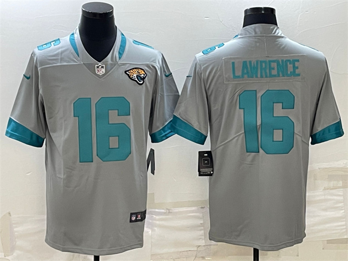 Men's Jacksonville Jaguars #16 Trevor Lawrence Silver Stitched Jersey