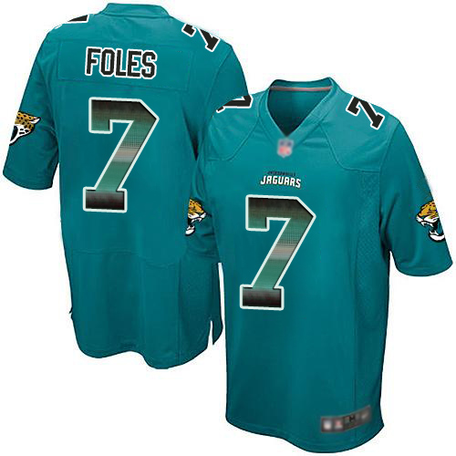 Jaguars #7 Nick Foles Teal Green Alternate Men's Stitched Football Limited Strobe Jersey