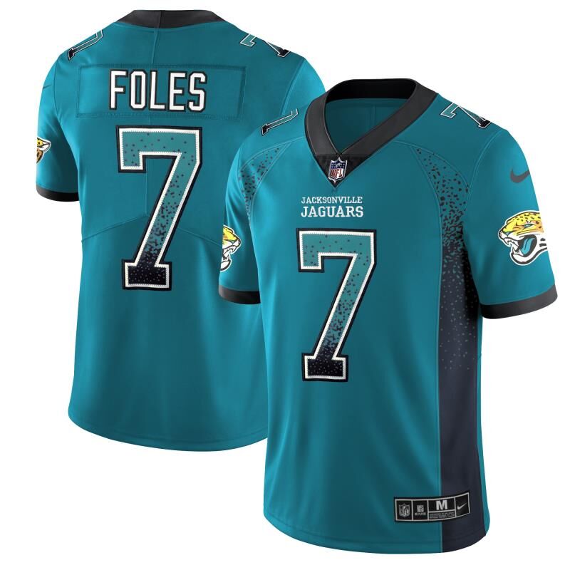 Nike Jaguars 7 Nick Foles Teal Drift Fashion Limited Jersey