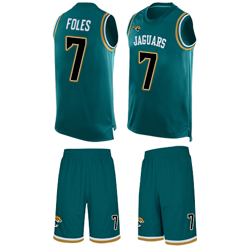 Jaguars #7 Nick Foles Teal Green Alternate Men's Stitched Football Limited Tank Top Suit Jersey