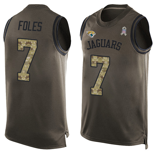 Jaguars #7 Nick Foles Green Men's Stitched Football Limited Salute To Service Tank Top Jersey